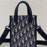 Christian Dior Safari North-South Mini Tote Bag Dark Blue